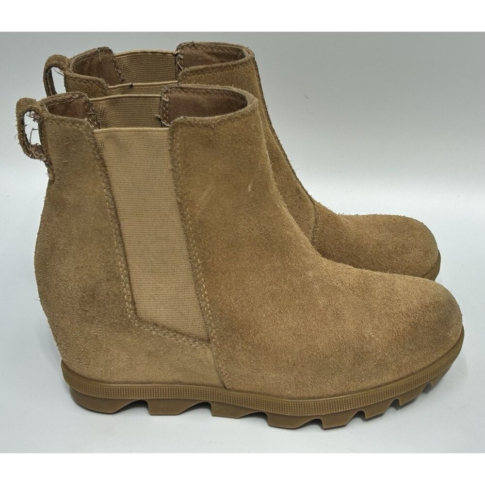 Sorel Boots Youth Size 2 Brown Tan Joan of Arctic Wedge II Ankle Suede Casual